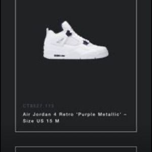 Air Jordan 4 retro white and metallic purple